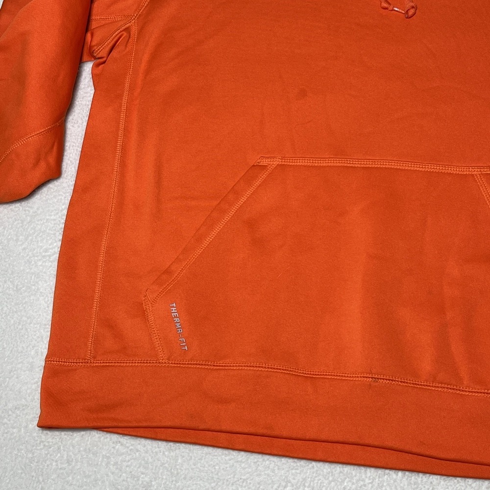 Nike Therma-Fit Men's Orange Pullover Hoodie Sweatshirt Size M Athletic Pockets - Picture 7 of 16